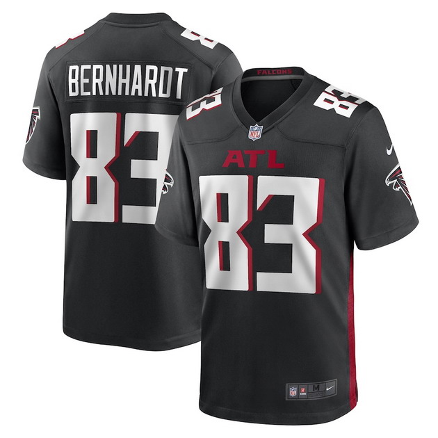 mens nike jared bernhardt black atlanta falcons game player jersey